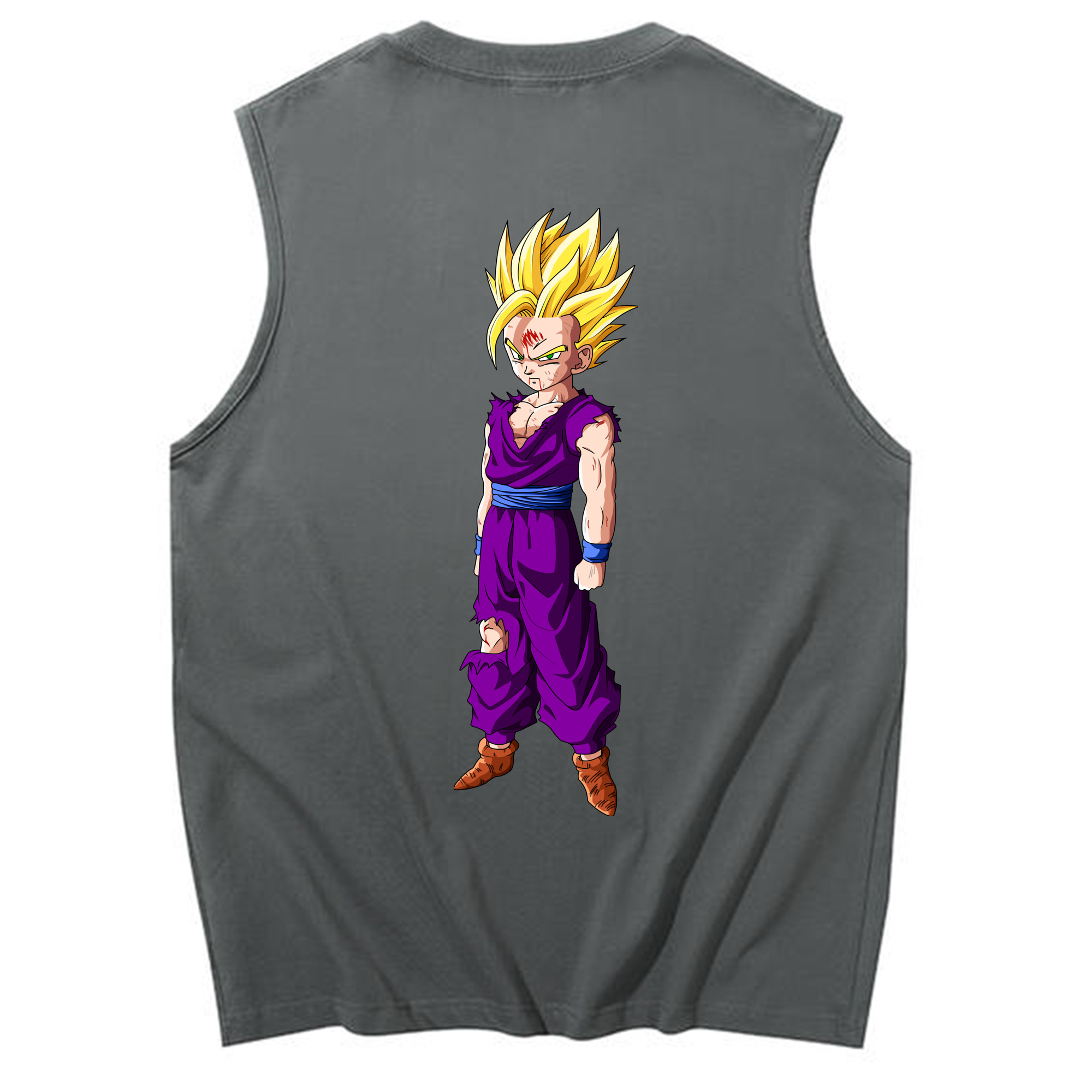 （画像用） ドラゴンボール 孫 悟飯（そんごはん）DRAGON BALL Son Gohan コットン100％タンクトップ（背面プリント）